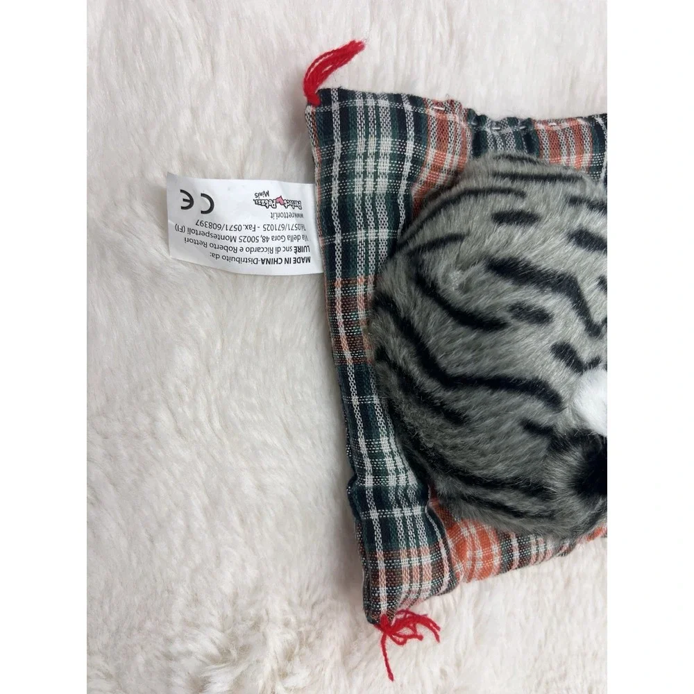 Perfect Petzzz Minis Grey  Tabby Cat On Bed plush toy animal